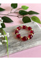 Heart-Shaped Colorful Stone Elastic Summer Beach Bracelet