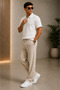 Premium Ribbed Ottoman Fabric Zipper Detailed Unisex T-Shirt and Pants Set Women's and Men's Set