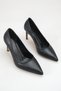 Black Pointed Toe Stiletto Heeled Stylish Classic Women's Shoes