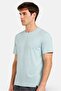 Men Slim Fit Short Sleeve Training T-Shirt, Turquoise Heather - 4