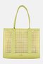 Women Daisy Woven Tote Bag, Yellow