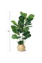 Artificial Tree,3-Stem Fiddle Leaf Banyan Tree (100cm h) - Easy-Assembly Faux Banyan Plant with Woven Planter, Lifelike Leaves, Zero-Maintenance Decor for Home & Office - 6