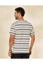 Men White And Navy Striped T-Shirt - 3