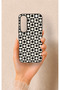 Vivo V70 Fe 5g Compatible Floral Motif Checkered Pattern Silicone Case