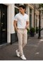 Men's Comfortable Daily Office Casual Trousers Beige - 2