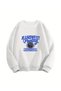Women's White Jeanswest Printed Crew Neck Sweatshirt - 2