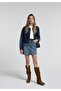 Slim Fit Straight Zipper Women's Dark Indigo Denim Skirt - 3