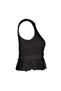 Women's Buttoned, Low-Cut, Elastic Waist, Scallop Detailed, Sleeveless Knitwear Blouse - 2