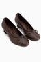 Arisa Genuine Leather Brown Wedge Heeled Women's Shoes - 3