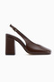 Lianna Genuine Leather Brown Blunt Toe Women's Heeled Shoes - 2