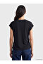 Original Oval Collar Stoned Drawstring Women's T-Shirt - 4