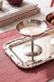 Stainless Steel 2-Piece Footed Bowl with Luxurious Patterned Tray Presentation Set Breakfast Bowl Jam Bowl Snack Bowl - 2