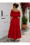 New Interpretation of Timeless Elegance Women's Madonna Collar Layered Flounce Maxi Aerobin Dress - 4