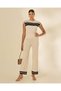 Women Ivory Cap Sleeve Top With Contrast Detail - 5