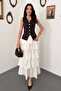 Women's Brown V-Neck Waist-Fitted Buttoned Vest with Fleto Pockets and Lining - 3