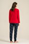 Mother - Daughter, 100% Cotton, Red, Snow Globe & Christmas/New Year Patterned, Long Sleeve Pajama Set (Sets Will Be Sold Separately at Different Prices.) - 5