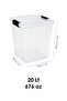 3 Pieces 20Lt Deep Organizer Box - Elora Multi-Purpose Organizer Storage Box with Lockable Lid Transparent - 5