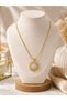 Women's Gold Color Sun Figured Detailed 316L Stainless Steel Necklace - 2