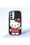 Samsung Galaxy A35 Compatible Case Camera Protector Black Silicone Couple Phone Case Kitty Pattern