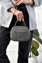 Zena Soft Tumbled Leather Look Adjustable Strap Large Volume Women's Gray Crossbody Shoulder Bag - 2