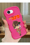 iPhone 17E Compatible Case Camera Protector Red Silicone Couple Phone Case Conan Pattern