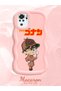 Redmi Note 10S Compatible Case Camera Protector Pink Silicone Couple Phone Case Conan Pattern - 2
