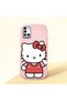Samsung Galaxy A31 Compatible Case Camera Protector Pink Silicone Couple Phone Case with Kitty Pattern