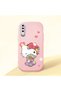 Samsung Galaxy A30S Compatible Case Camera Protector Pink Silicone Couple Phone Case with Kitty Pattern