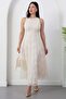 Halter Neck Embroidered Tulle Dress Grs4112 - 4
