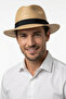 Men's Camel Straw Fedora Hat |   Classic Suit and Casual Style Fedora Hat - 5