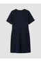 Original Oval Collar Tie-Up Drawstring Dress - 6