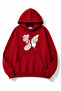 Butterfly Printed Hooded 2 Thread Threaded Sweatshirt