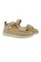 Velcro Suede Women's Sandals 215572 Beige - 4