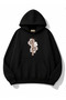Floral Printed Hooded 2 Thread Threaded Sweatshirt
