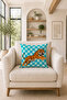 Retro Pop Art Decorative Throw Pillow Cover Set of 4 Good Vibes Sun Flower Tiger Pattern Sofa Cushion Cover 43X43 cm - 5