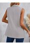 Women's Sleeveless Collared Front Single Button Atlas Jacket - 3