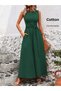 Women's Open Shoulders and Waist Tie Long Aerobin Dress - 3