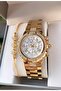 Gold Color - Women's Stone-Studded Wristwatch - with Bracelet Gift 010Dkl00-738 - 2