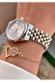 Yellow Silver Color - Women's Wristwatch - with Bracelet Gift 010Dkl00-781 - 6