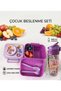 Set of 2 Lunch Box with Bowl and Water Bottle Set, Food Storage Container, School Water Bottle, Athlete's Diet, Student Fitness, School, Workplace, Travel Container - 3