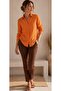 Women's Premium Quality Front-Pleated Asymmetrical Cut 100% Cotton Basic Shirt - 2
