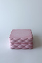 Steel Square Ashtray with Quilted Lid, Pink - 6