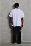 Unisex oversize plain bicycle collar t-shirt - white - 3