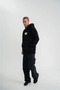 Unisex Hooded Long Sleeve Patched Embroidered Sweatshirt - Black - 2