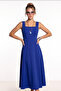 A-Line Midi Woven Dress Lnt0042 Cobalt Blue - 3