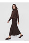 Ozmarka New Season Brown Half Turtleneck Oversize Women's Knitwear Tunic - 2