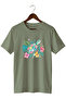 Sea Turtle Printed Unisex T-Shirt – Floral Tropical Nature Themed Crew Neck