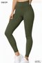 Khaki High Waist Gathering Diving Fabric No Show Side Seamless Women's Premium Scuba Daily Sports Leggings - 4