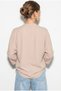 Women's Beige Hakim Collar V-Neck Loose Cut Bat Sleeve Blouse 60286450 - 5