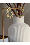 Women's Steel Baguette Zircon Stone Hoop Earrings |   Gold Color Modern Design - 3
